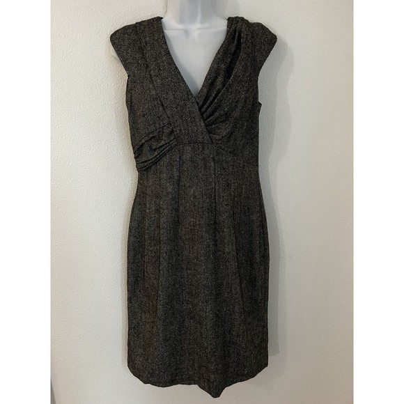 Hobbs Sleevless Sheath Dress In Black White Mix Wool Size 12 Uk Career Office - Picture 1 of 9